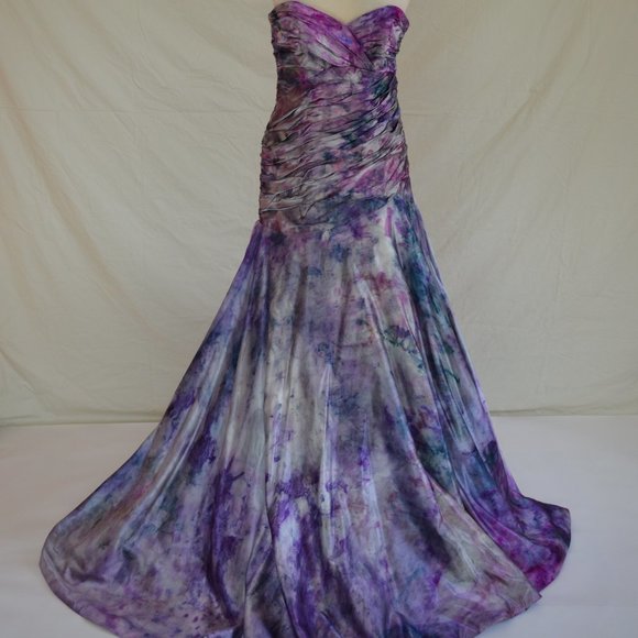 NEW Silk Wedding gown ivory silver white pink purple small medium dyed 4 6 8 10 - Picture 11 of 16